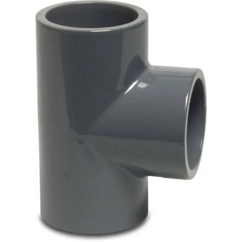 Profec Té 90°, PVC-U, PN16, gris