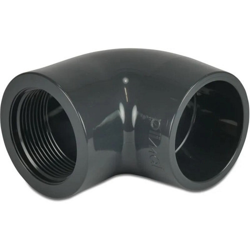 Profec Winkel 90° PVC-U mit IG, PN10, grau