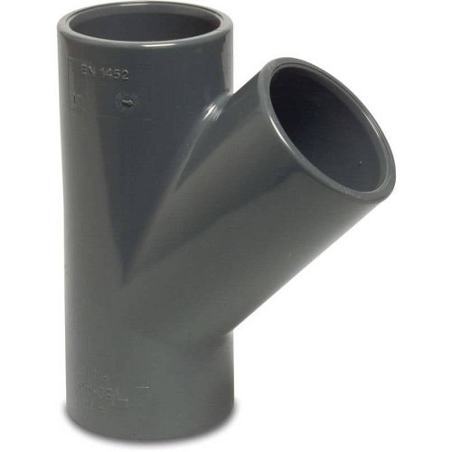 Profec Té 45°, PVC-U, PN16, gris